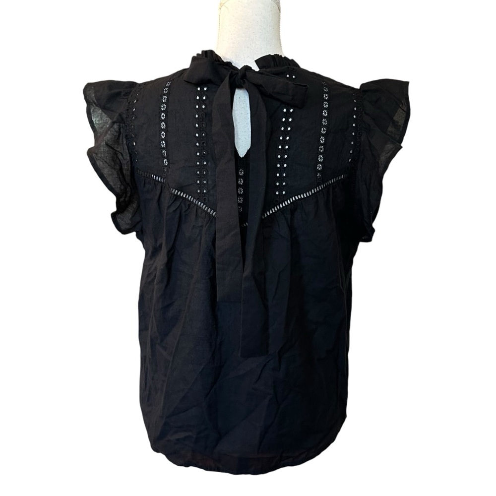 Express Black Ruffle Sleeve Blouse - Picture 4 of 7
